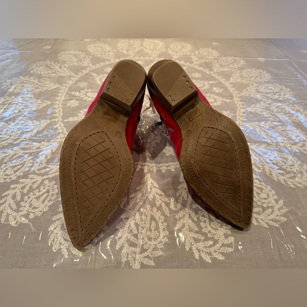 NWT GABRIELLA MADE IN ITALY RED LEATHER CROC EMBOSSED BOOTIES. SIZE: 38 - Picture 11 of 15